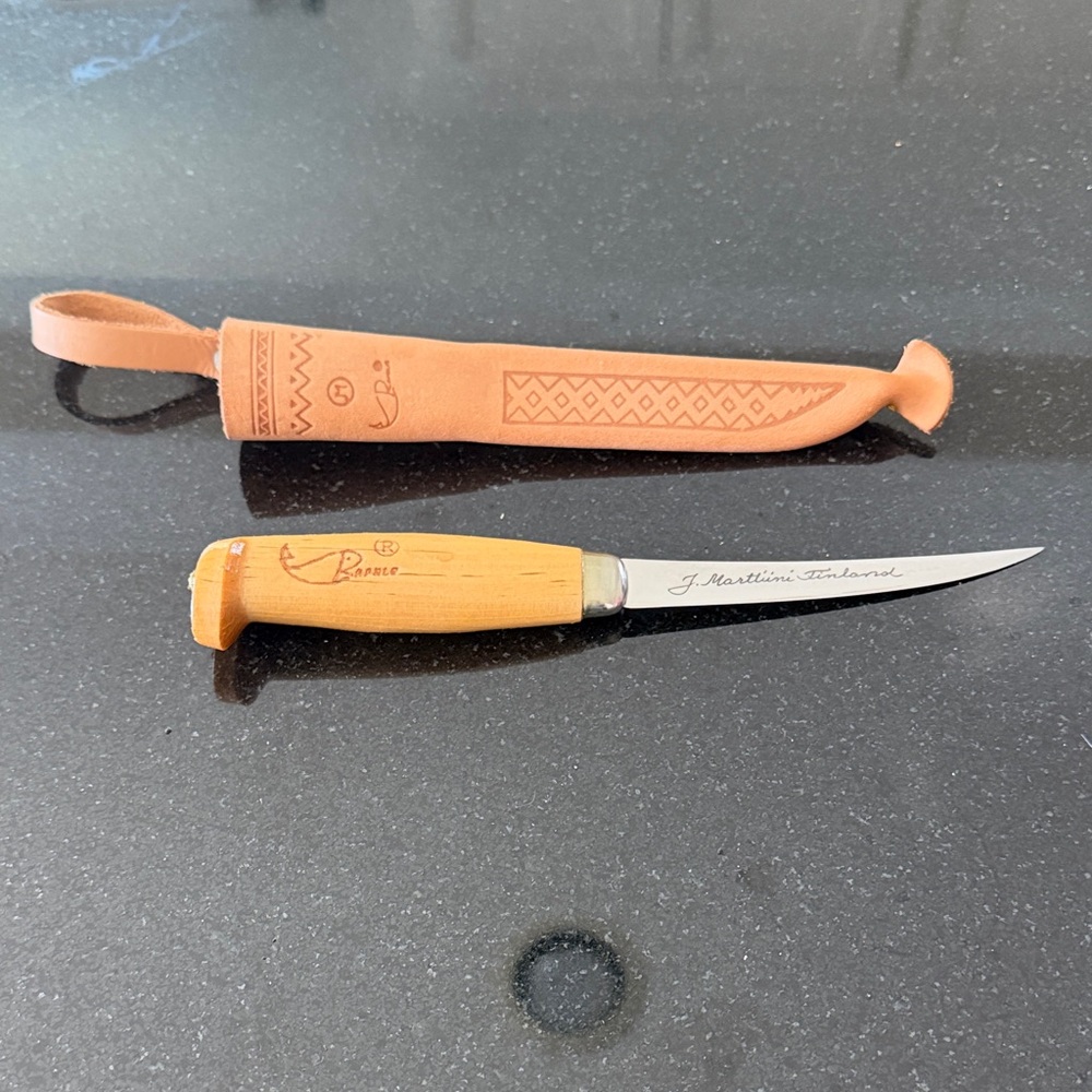 Vntg, But New J. Marttiini 4" Blade Fillet Knife and Sheath